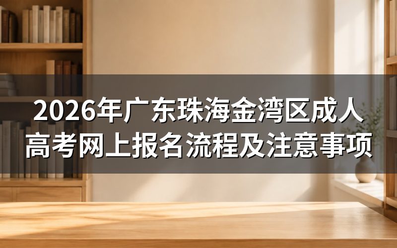 2026广东珠海金湾区成人高考怎么在网上报名