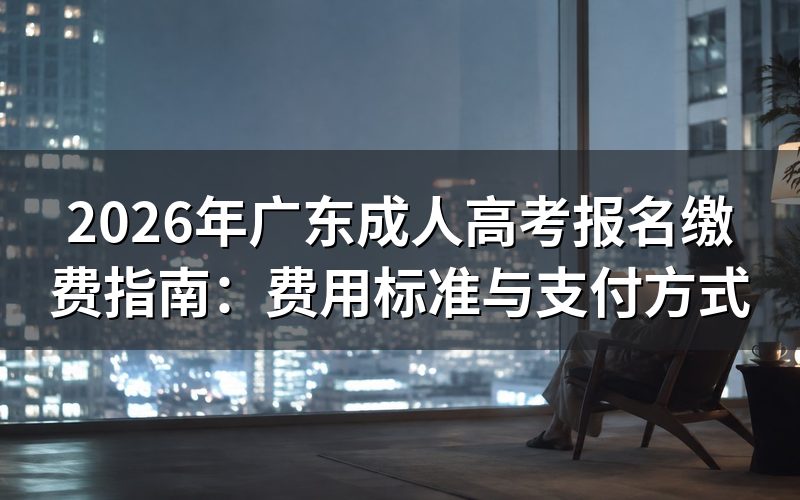 2026年广东成人高考哪里交钱报名