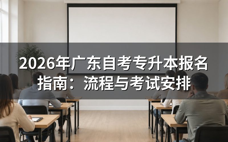 2026年广东自考专升本怎么报名