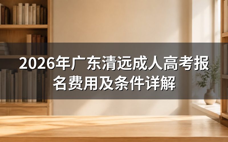 2026广东清远成人高考报名费用是多少?