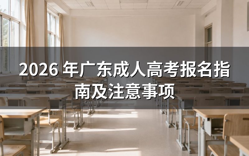 2026 广东成人高考怎么报名