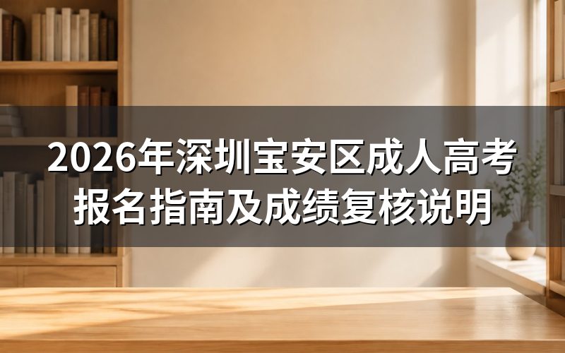 2026年深圳宝安区成人高考报名方式