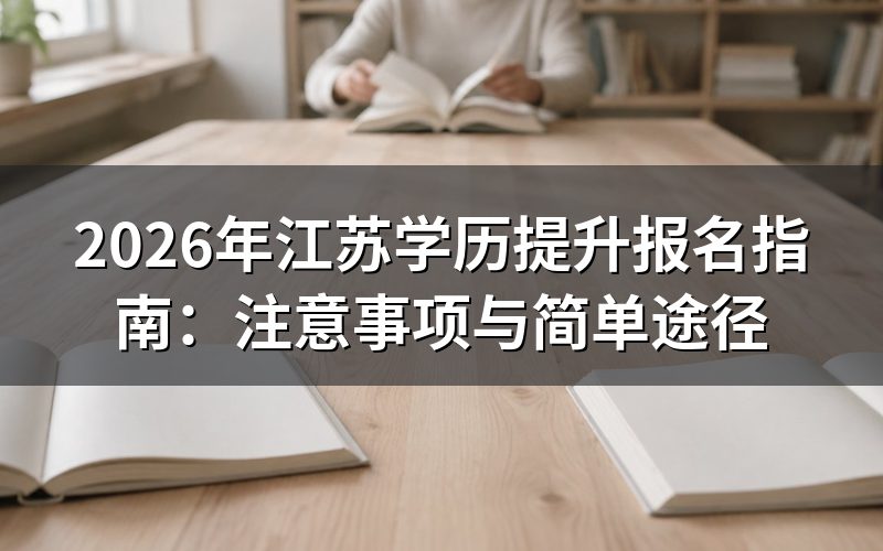 2026年江苏学历提升报名注意事项