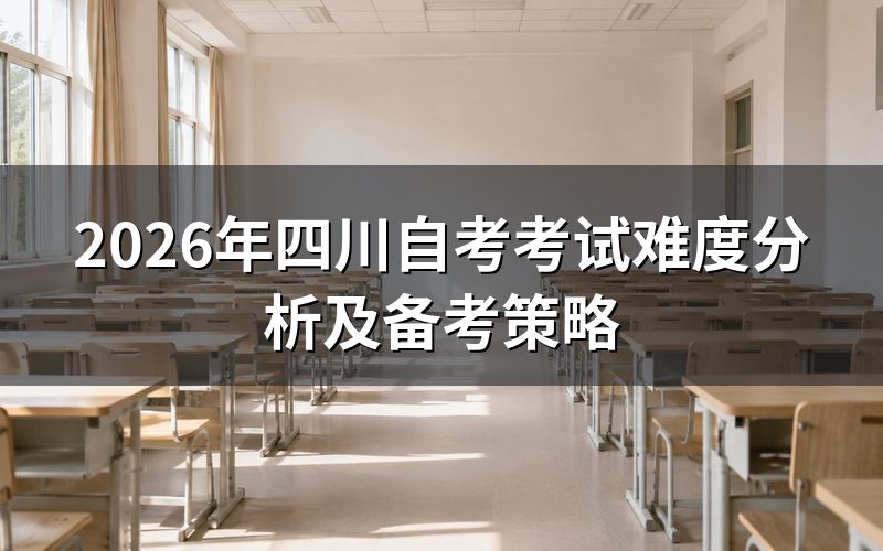 2026年四川自考考试难度如何