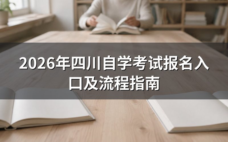 2026年四川自学考试报名流程