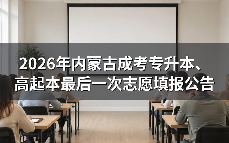 2026年内蒙古成人高考补录通知