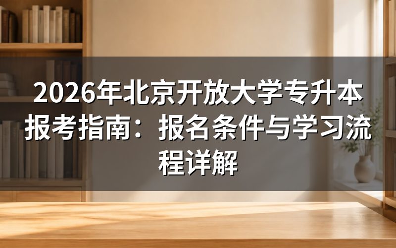 北京开放大学专升本报名条件