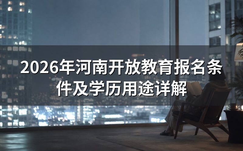 河南国家开放大学报名条件