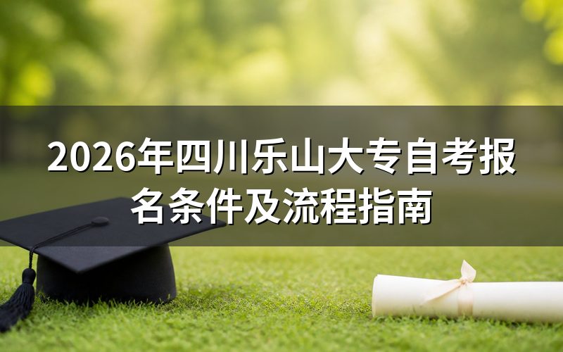 2026年四川乐山大专自考报名条件