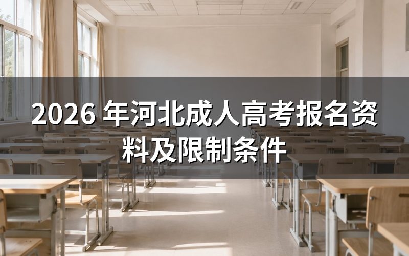 2026 年河北成人高考报名需要什么资料?
