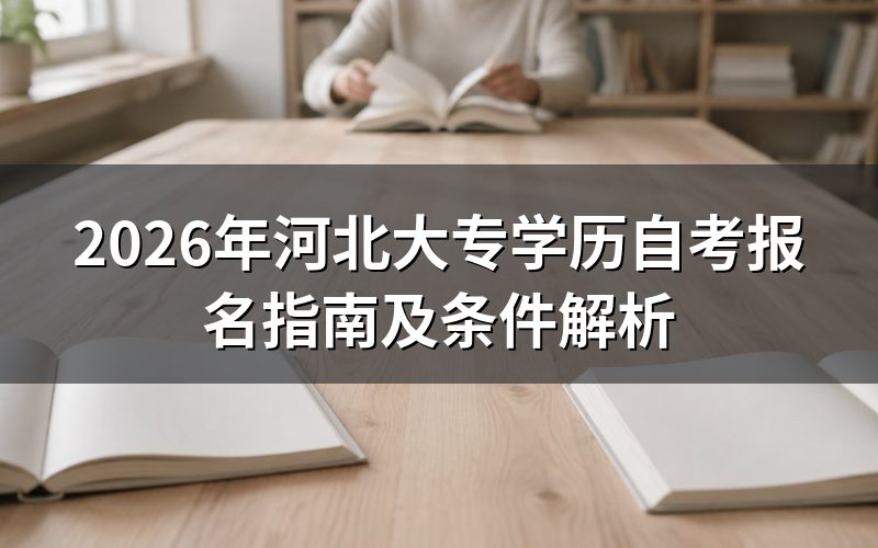 2026年河北大专学历自考报名流程