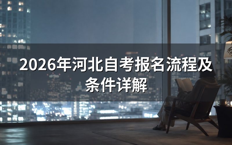 2026年河北自考报名流程