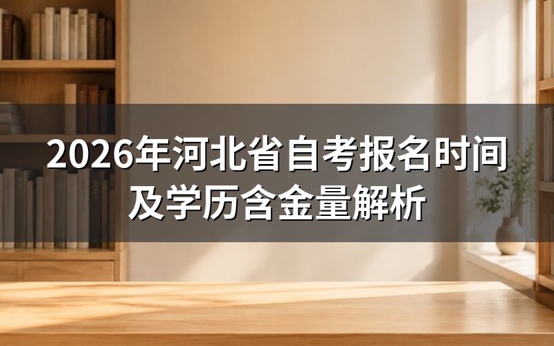 2026年河北省自考报名时间