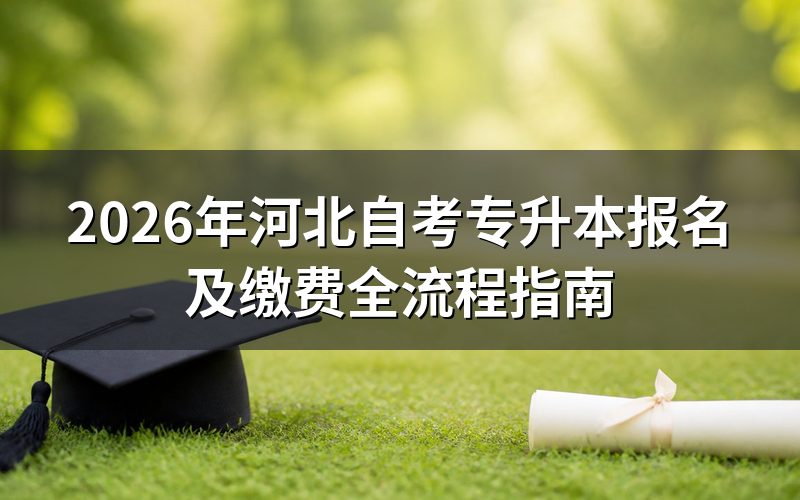 2026年河北自考专升本报名流程