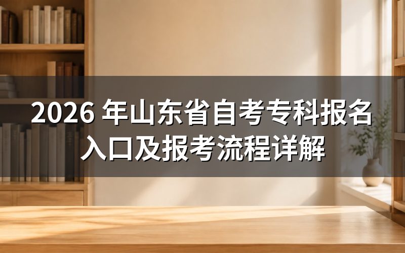 2026 年山东省自考专科报名入口