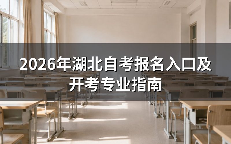 2026年湖北自考官网报名入口