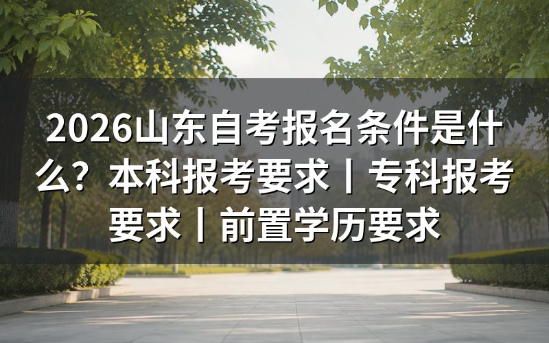 一、2026山东自考报名条件:先看总规则