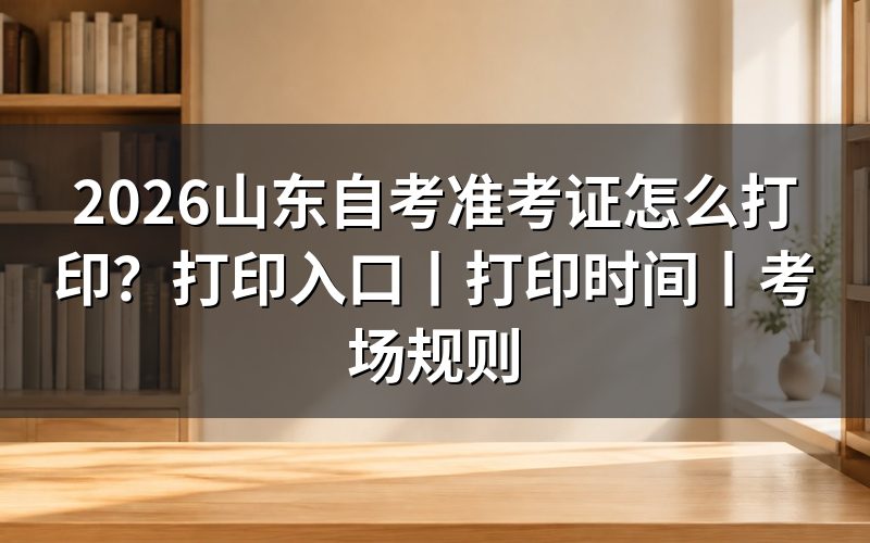 一、2026山东自考准考证打印时间