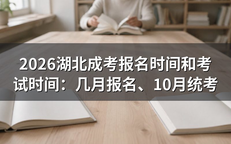 2026湖北成考时间结论:报名等公告,考试看10月