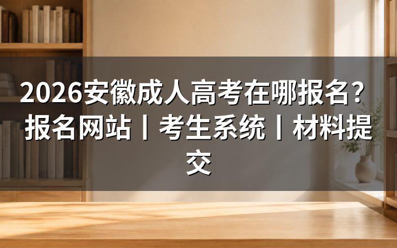 一、2026安徽成人高考官方入口在哪里