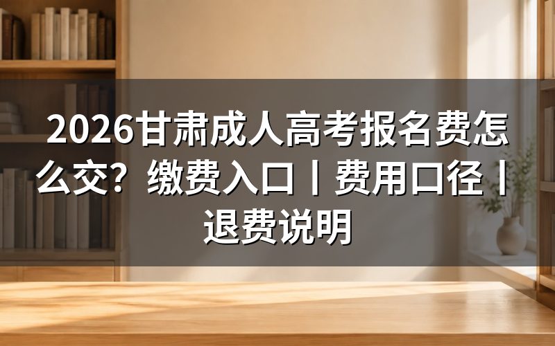 2026甘肃成人高考报名费怎么交