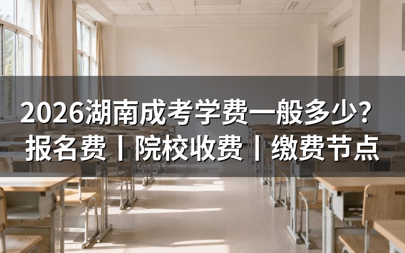 2026湖南成考学费一般多少