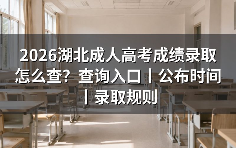 2026湖北成人高考成绩和录取结果怎么查