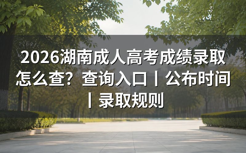 一、2026湖南成人高考成绩和录取查询入口