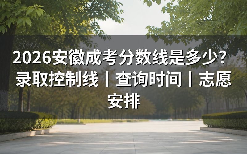 2026安徽成考分数线是多少