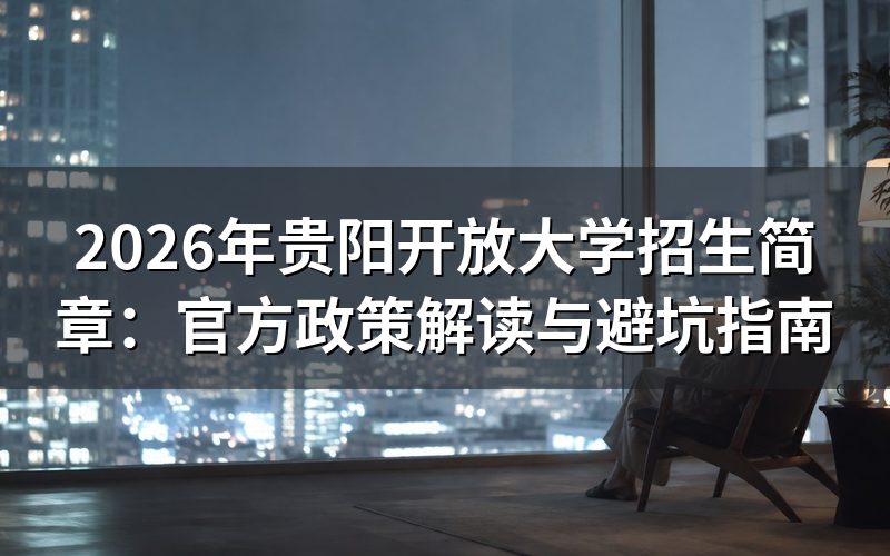 2026年贵阳开放大学报考政策细则