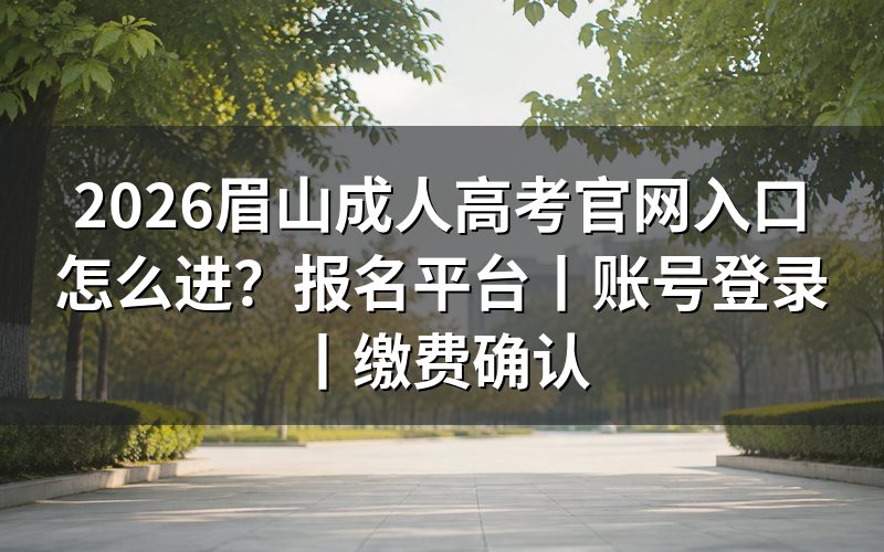 2026眉山成人高考官网入口怎么进
