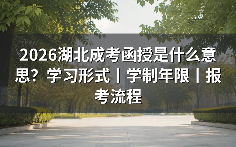 一、2026湖北成考函授是什么意思?
