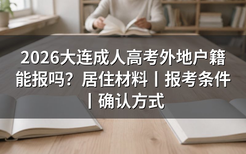 2026大连成人高考外地户籍能报吗?