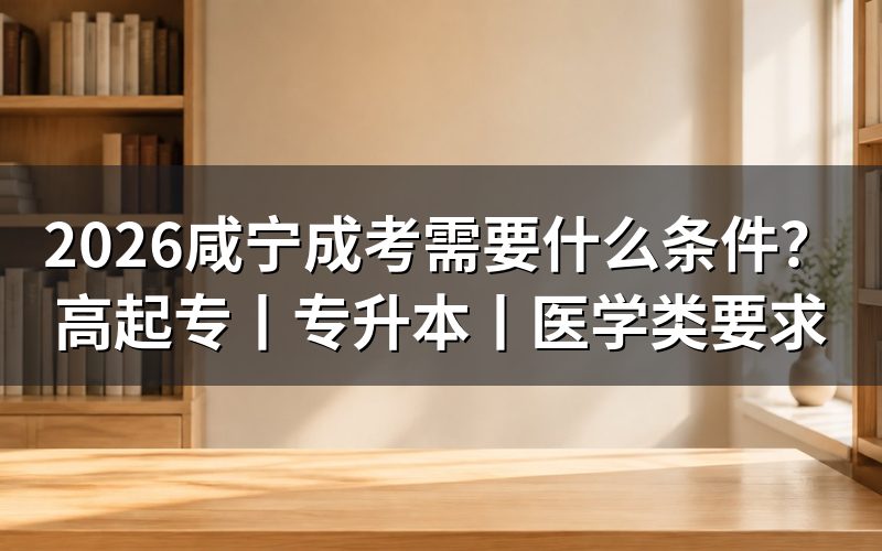2026咸宁成考报考条件总览