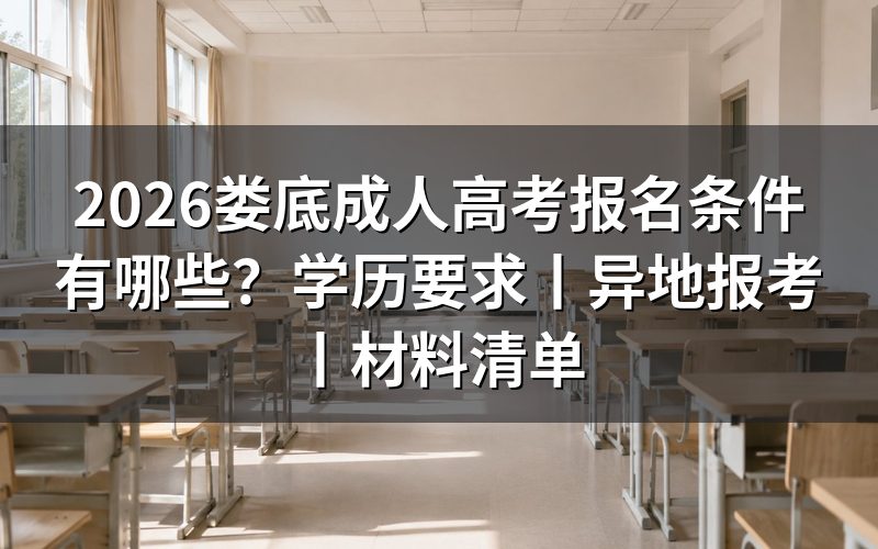 一、2026娄底成人高考报名基本条件