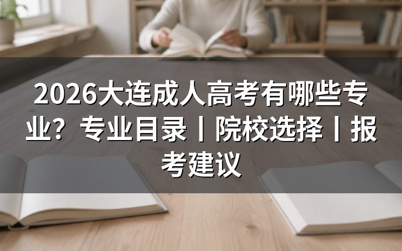 一、2026大连成人高考专业怎么理解?