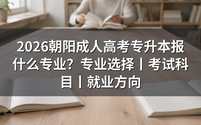 2026朝阳成人高考专升本报什么专业?先看本地需求