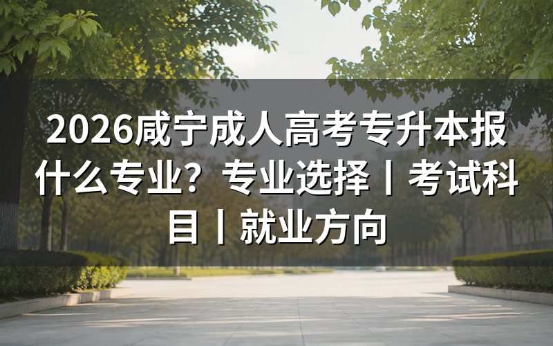 2026咸宁成人高考专升本报什么专业更合适?