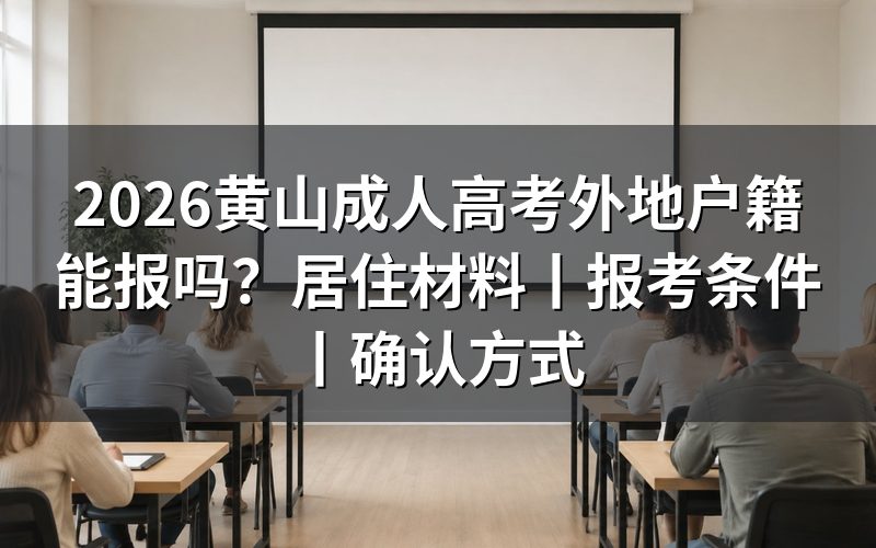 2026黄山成人高考外地户籍能报吗？