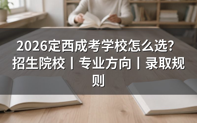 2026定西成考学校怎么选
