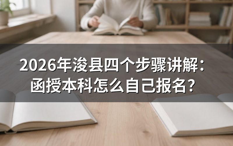 2026年浚县函授本科报名方法