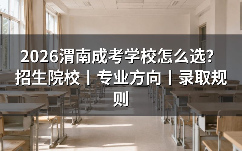 一、渭南成考学校怎么选