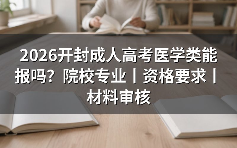 2026开封成人高考医学类能报吗?