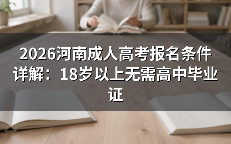 2026年河南成人高考报名基本条件