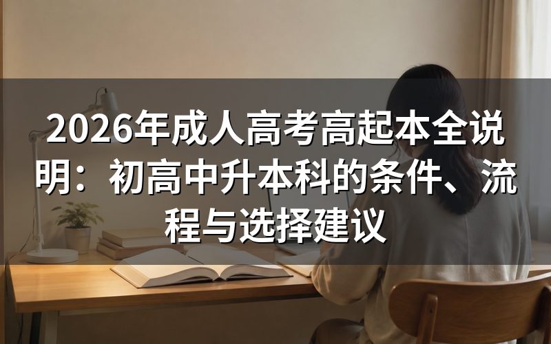 什么是成人高考高起本？与先专科后本科有何区别？