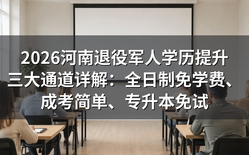 通道一:全日制大专——免学费但有门槛