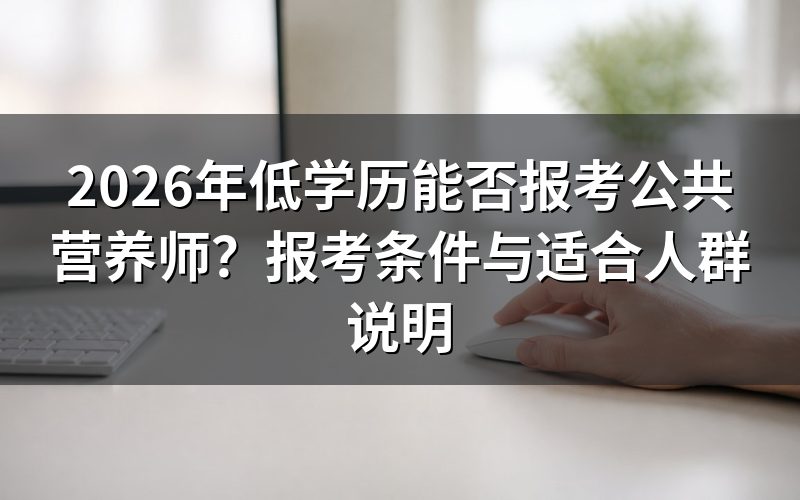 低学历是否可以报考公共营养师