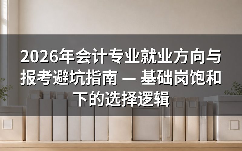 2026年会计专业就业方向有哪些