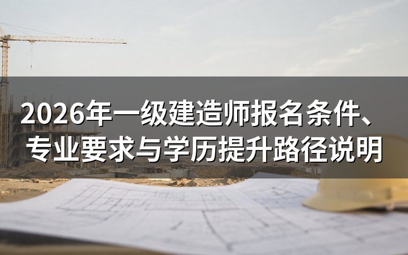 2026年一级建造师报名时间与考试时间