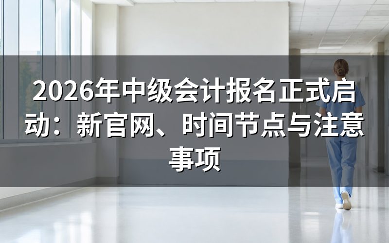 2026年中级会计报名时间与入口